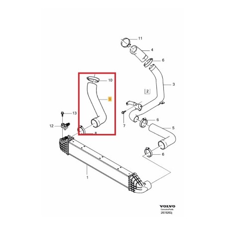 Volvo intercooler levegőcső, Volvo 30794304 gyári intercooler levegőcső